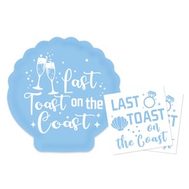 FYSUIMU Last Toast on the Coast Party Tableware Serves 24 Coastal Bachelorette Paper Plates and Napkins for Summer Beach Party Wedding Baby Shower, 48Pcs