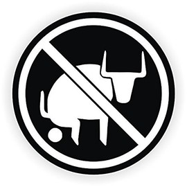 No Bullshit Facing Right Funny Full Color Printed Sticker by stickerdad® (Size: 3" Color: Black/White) - for Windows, Walls, Bumpers, Laptop, Lockers, etc.
