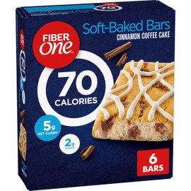 Fiber One 70 Calorie Soft-Baked Bars, Cinnamon Coffee Cake, 6 Bars, 5.34 oz