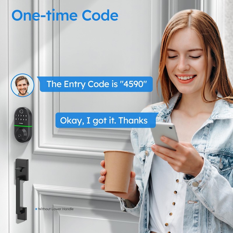 Yamiry Electronic Keypad Deadbolt, Fingerprint Door Lock,Keyless Entry Digital Lock