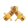 G1/2 Brass Garden Irrigation 2 Way Double Tap Hose Adapter