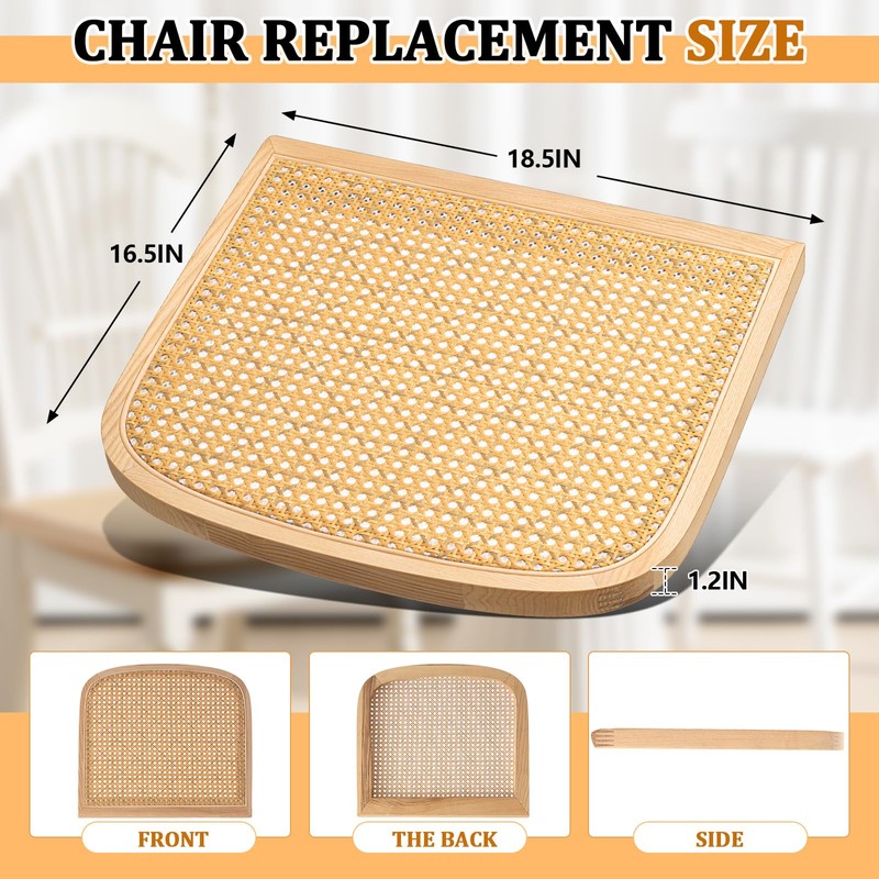 Yerliker 1 Pack Cane Chair Replacement, Natural Chair Replacement Cane