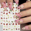 5D Embossed Bee Nail Stickers Cute Daisy Floral Lady Bug