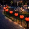 Outdoor Solar Garden Stake Lights Waterproof Solar Red Heart Shaped