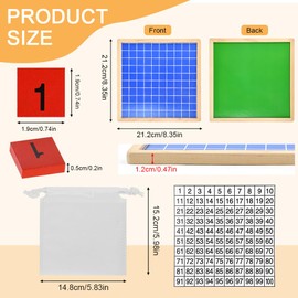 BUZIFU Montessori Math Puzzle Wooden Digital Board 1-100 Continuous Numbers Children Child Math Lessons Hundred Board for Early Motor Skills Development & Training of Your Child (Colour Version)