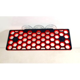 Reef-Geeks Coral Frag racks, 3 Fluorescent colours. 3 Diffrent sizes. coral frag Plugs (Black and Mars red, Large)