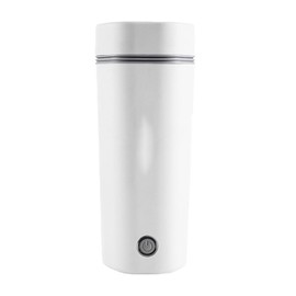 Portable Electric Kettle Upgraded 304 Stainless Steel Small Travel Boil Water Cup Water Boiler for Home Outdoor Office White CN Plug 220V