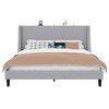 VECELO Full Bed Frame with Upholstered Wingback Headboard, Heavy-Duty Platform