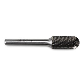 BHA Cylinder Radius End Tungsten Carbide Burr Die Grinder Rotary Tool Bit for Metal Contouring and Deburring, Double Cut with 1/4" Shank (SC-5: 1/2" Cut Diameter x 1" Cut Length)