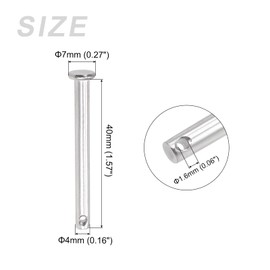 METALLIXITY 10pcs 4mm x 40mm Single Hole Flat Head 304 Stainless Steel Fastener Pin for Metal Equipment Furniture Installation Industrial DIY