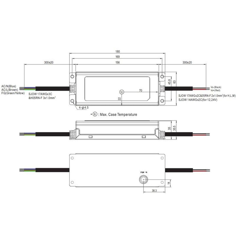 Mean Well XLG-150-12-A 150W 12V 12.5A LED Power Supply IP67