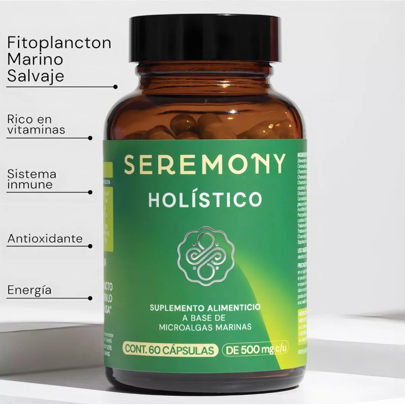 Sunvit Seremony Suplemento Holistico Microalgas Marinas 60 Caps Sabor Sin