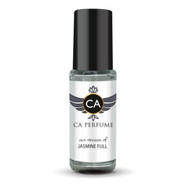 CA Perfume Impression of Jasmine Full Unisex Perfume Oil Floral Scent Long Lasting Fragrance for Women and Men Travel Size Mini Perfume Sample TSA Ready Body Oil Roll-on 0.14 Fl Oz 4ml