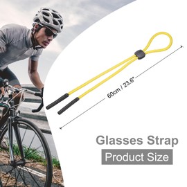 HARFINGTON Glasses Strap Adjustable Eyeglasses Strap Anti-slip Sunglasses Holder Strap Eyewear Retainer Lanyards String for Men Women Children, Yellow