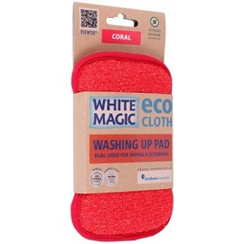 White Magic Eco Cloth Washing Up Pad Coral 15x8cm