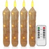 6.5 Inches Primitive Real Wax LED Flameless Short Candlesticks Hand