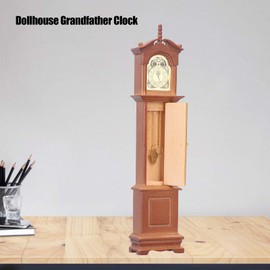 Tnfeeon Miniature Grandfather Clock Model, Dollhouse Classic Desk Clock, Vintage Wooden Standing Clock, Dollhouse Miniatures Furniture