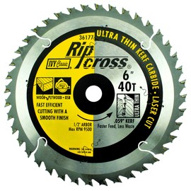 IVY Classic 36177 Ripcross 6-Inch 40 Tooth Thin Kerf Carbide Circular Saw Blade with 20mm, 1/2-Inch Arbor, 1/Card