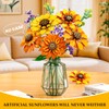 CUBIMANA Flower Sunflower Bouquet Building Kit with Lights - 17