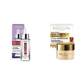 LOreal Paris Serum Facial Anti Arrugas Acido Hialuronico Revitalift LOreal Paris  Crema Antiarrugas de Dia Age Perfect, 50 ml                         