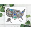US scratch off map; State Welcome signs, travel poster; Scratch