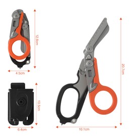 KINGHON 6 in 1 Multifunctional Rescue Scissors, Trauma Scissors, Foldable with Belt Cutter and Glass Breaker, Foldable Stainless Steel Scissors Pliers for Outdoor, Survival, Home