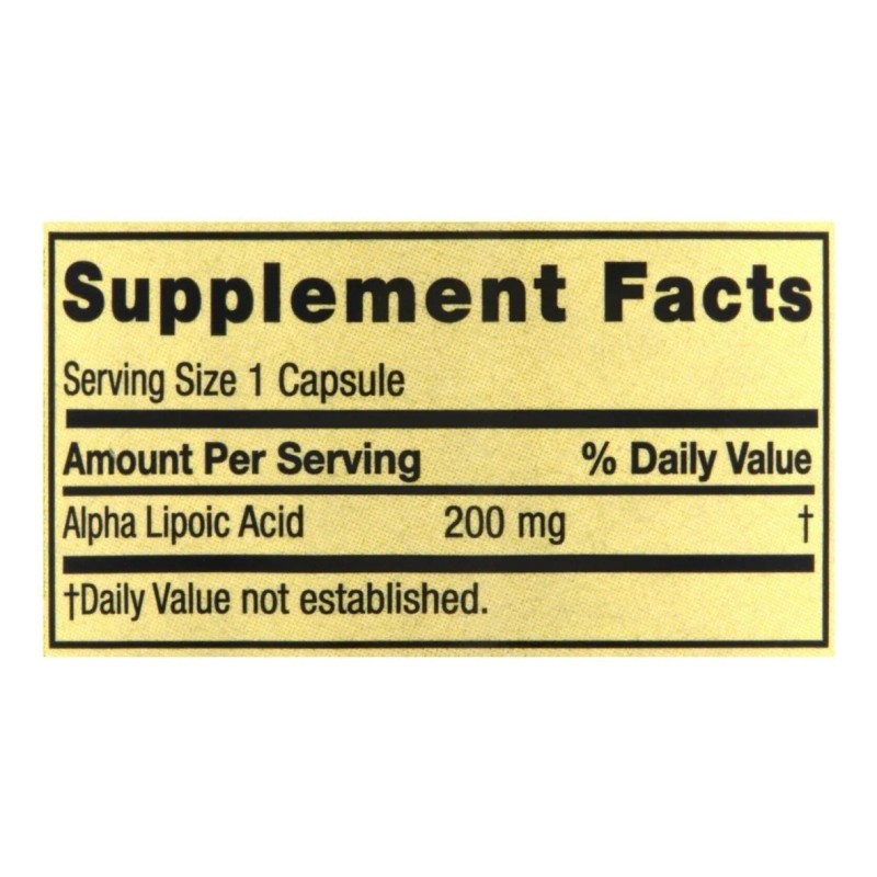 Ácido Alfa Lipoico 200mg 100 Cápsulas Protección Celular Sabor