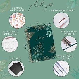 PLANBERRY Teacher Planner – Undated School Year Plan Book for Teachers with Calendars & Lesson Plans – Planner for Classroom Organization & Homeschool – 8”x10.5” Hardcover (Green Pastures)