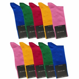 ca·wa·so Men's socks made of 100% cotton, pure cotton socks in a set of 10, casual socks without seam with reinforced heel and toe, Colourful