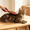 Boar Bristle Cat Hair Brush,Gentle Grooming Brush for Short Haired