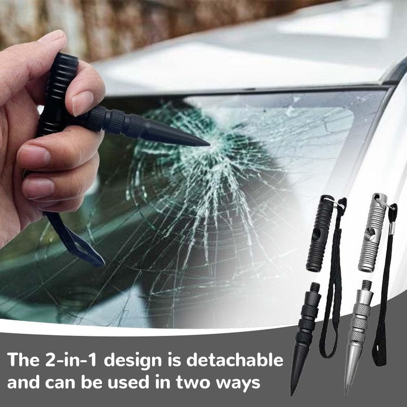 YOLMUNA Set of 2 Multi-Function Self Defense Keyrings (Black and