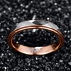 TUNGSTORY 4MM Rose Gold Tungsten Wedding Ring Faceted High Polished