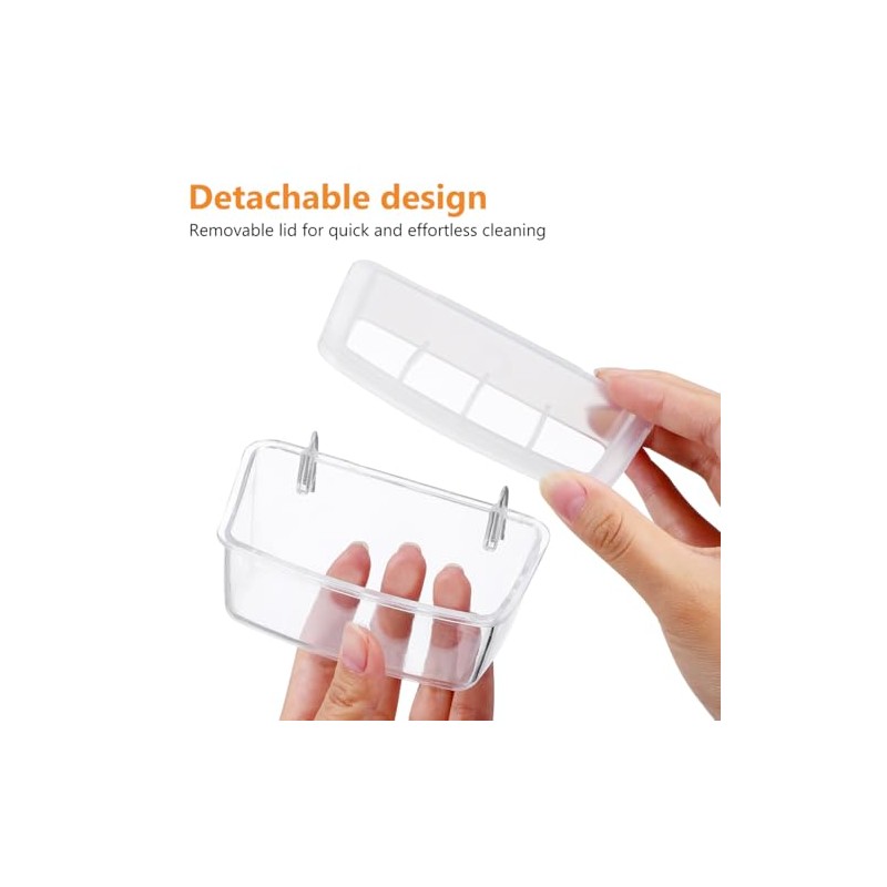 2 comederos de plástico para Loros, Transparentes para Colgar, para