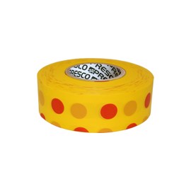 Presco Polka Dot Patterned Roll Flagging Tape: 1-3/16 in. x 300 ft. (Yellow and Red Polka Dot) [NON-ADHESIVE]