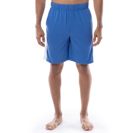 IZOD mens Cotton Polyester Jersey Sueded Jam Sleep Lounge Short, Blue/White, M