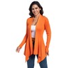 Women's Draped Open Front Cardigan, Soft Ribbed Knit Outerwear with