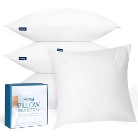 Moonsea 20x20 Pillow Cover Waterproof Throw Pillow Protectors Zipper Pillowcases 4 Pack