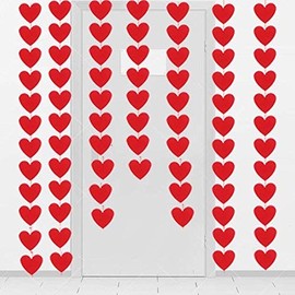 80 Hearts Felt Garland - Valentines Day Red Heart Hanging String Garland - Valentines Day Decorations - Valentine Decorations - DIY Required