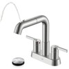 KENES Pull Down Bathroom Faucet with Sprayer, Brushed Nickel 4