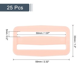 uxcell 25Pcs Plastic Slide Buckle, 1 1/2" Tri-Glides Slides, Adjustable Webbing Buckles Fasteners for Backpack Purse Belt Webbing Strap, Pink