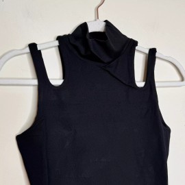 Susana Monaco Double Strap Mock Top in Black NWT Size Medium