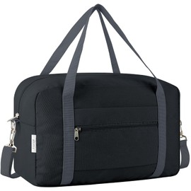 VAVOBIS for Ryanair Cabin Bags 40x20x25 Underseat Travel Bag Small Hand Luggage Bag Tote Carry On Duffle Bag Gym Beach Overnight Flight Bag Weekend Bags for Women Men，Black (with Shoulder Strap)