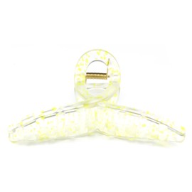 QinGoo Large Mat Hair Clip, Cross, Hair Clip, Hair Clip, Strong, Hair Accessory, Simple, Cute, Korean, Women's, 1 Piece (5.0 x 2.6 inches (12.8 x 6.5 cm), Yellow)