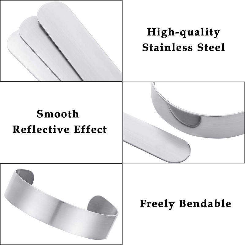 16 pulseras en blanco de acero inoxidable para hacer joyas,