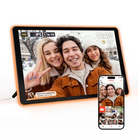 ApoloSign Neon Light Digital Picture Frame - 10.1" HD Display | AI Color-Changing LED Strip Digital Photo Frame | Quick Share Photos/Videos, Easy Setup in Frameo App | Best Digital Frame for Gifting