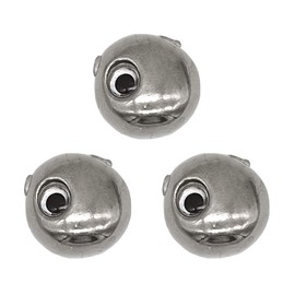 Orludo Fishing Tackle Tungsten Head for Tylava "Tangled Sinker" Unpainted Silver (Black Eyes (Set of 3) / 1.6 oz (45 g) qb100208a31n0