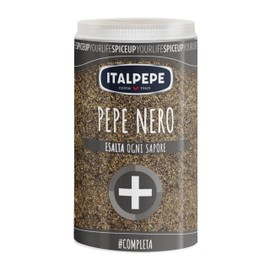 Italpepe, Pepe Nero Macinato, Sapore Deciso, Ottimo per Aromatizzare Insaccati e Salumi Crudi e Cotti, Pack Richiudibile 100% Riciclabile, Ideale per Condire Carni Bianche, Carni Rosse, Pesce e Salse