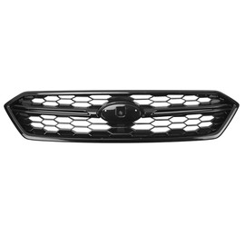 IKON MOTORSPORTS Front Upper Grille, Compatible with 2018-2021 Subaru WRX STI & WRX, STI Style Gloss Black ABS Plastic Replacement Front Bumper Hood Grill 1PC