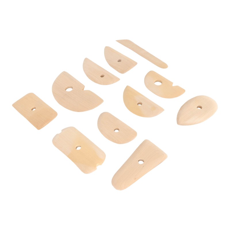 11pcs Pottery Trimming Tool Professional Wood Pottery Foot Shaper Tool
