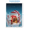 Funnytree 5x7ft Christmas Candy Cup House Photography Backdrop Snow Pine